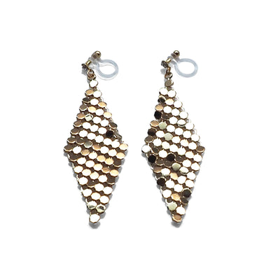 Gold mesh invisible clip on earrings - miyabigracejewelry.com