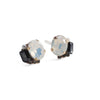 White and Black Rhinestone Invisible Clip On Stud Earrings ( Black ) - miyabigracejewelry.com