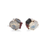 White and Black Rhinestone Invisible Clip On Stud Earrings ( Pink ) - miyabigracejewelry.com