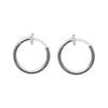 Silver 12mm 15mm Resin Clip On Hoop Earrings - Miyabi Grace