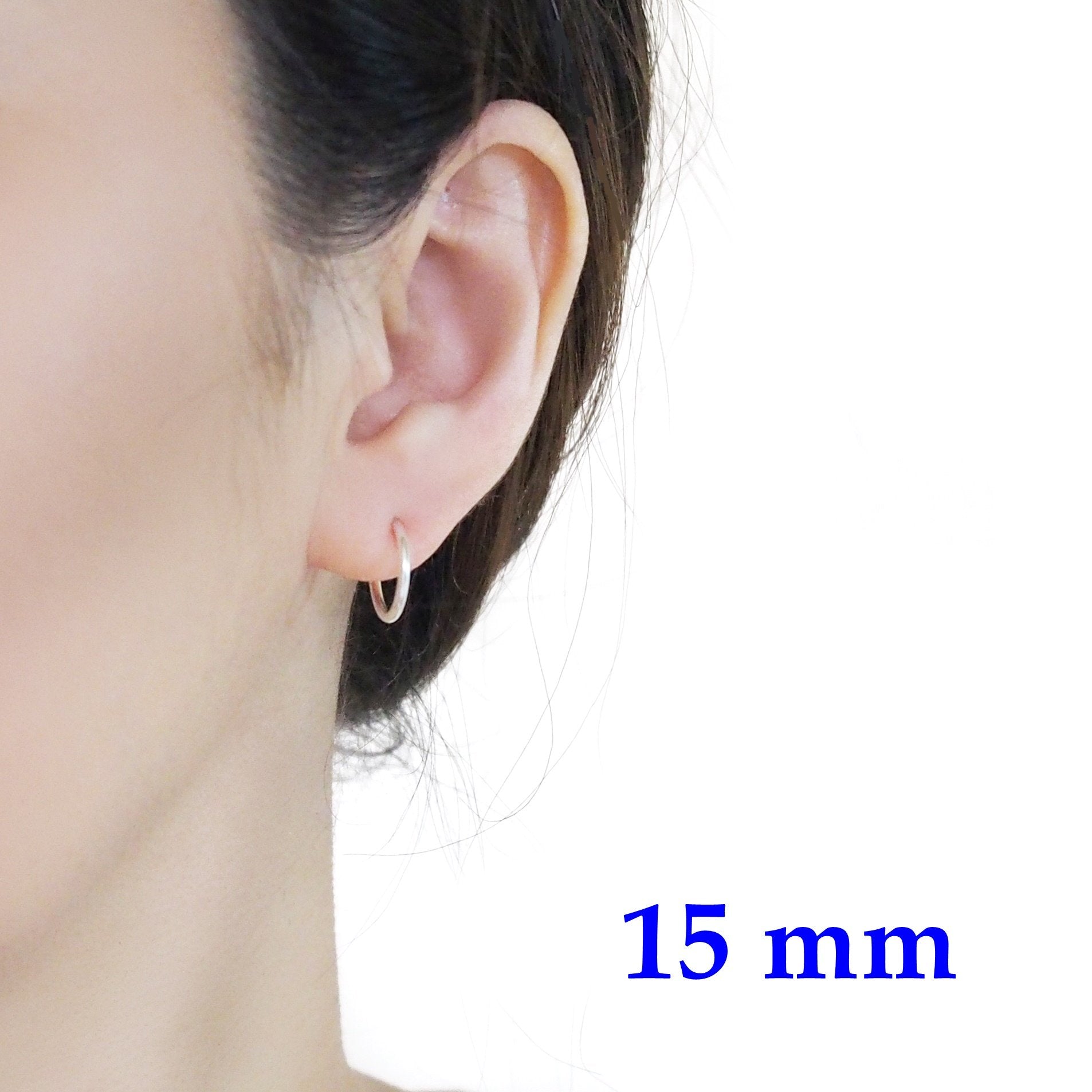 Silver 12mm 15mm Resin Clip On Hoop Earrings - Miyabi Grace