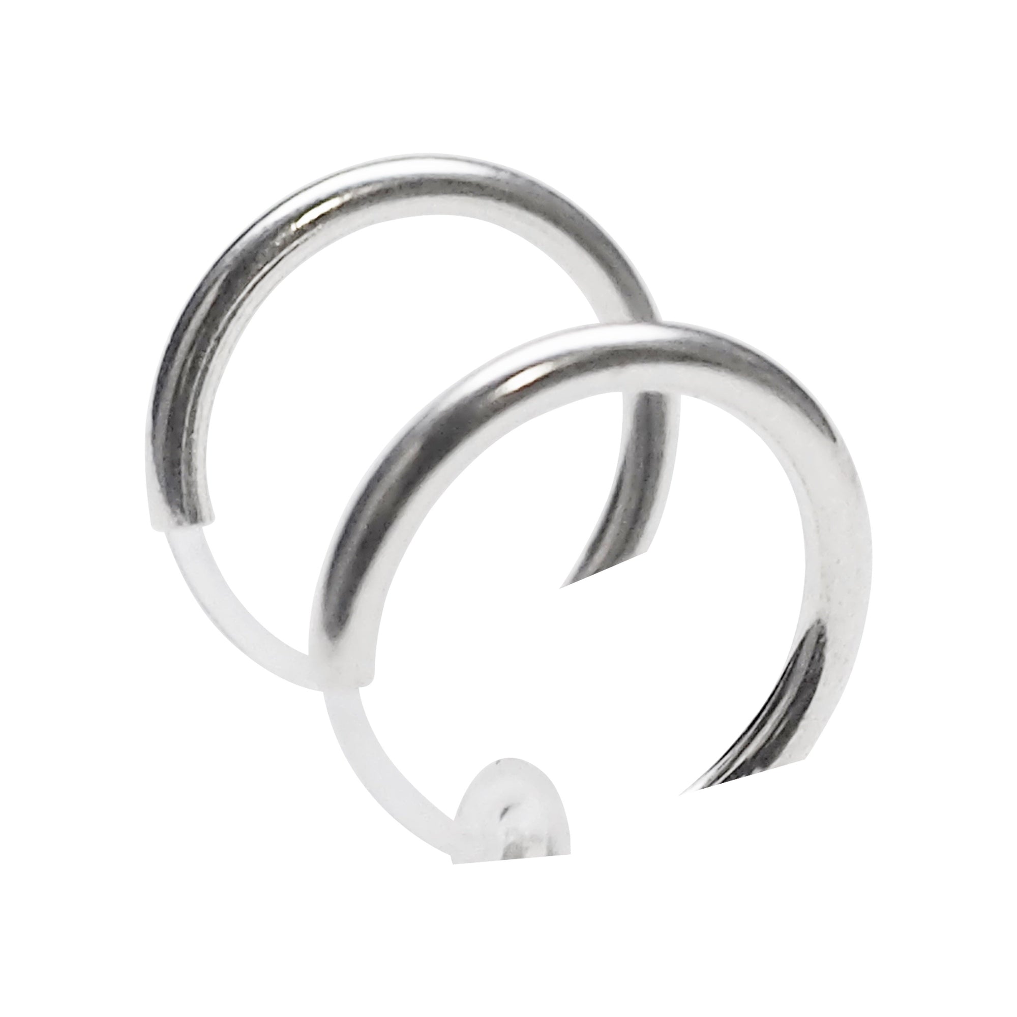 Silver 12mm 15mm Resin Clip On Hoop Earrings - Miyabi Grace