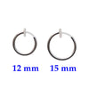 Silver 12mm 15mm Resin Clip On Hoop Earrings - Miyabi Grace