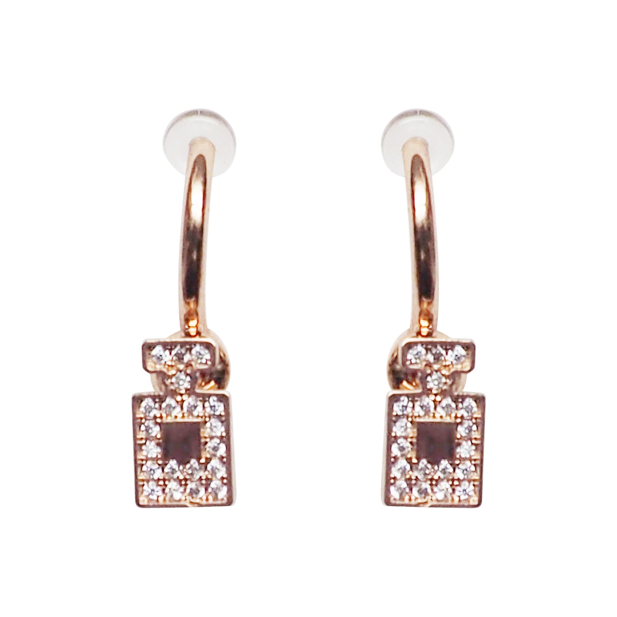 Rose Gold Invisible Clip On Hoop Earrings Converters - Miyabi Grace