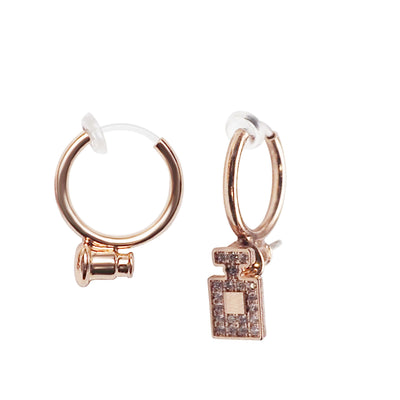 Rose Gold Invisible Clip On Hoop Earrings Converters - Miyabi Grace