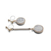 Asymmetric Round Marble Faux White Stone Invisible Clip On Earrings - miyabigracejewelry.com