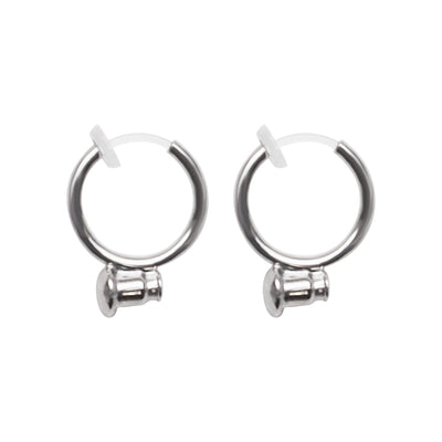 Silver Invisible Clip On Hoop Earrings Converters - Miyabi Grace