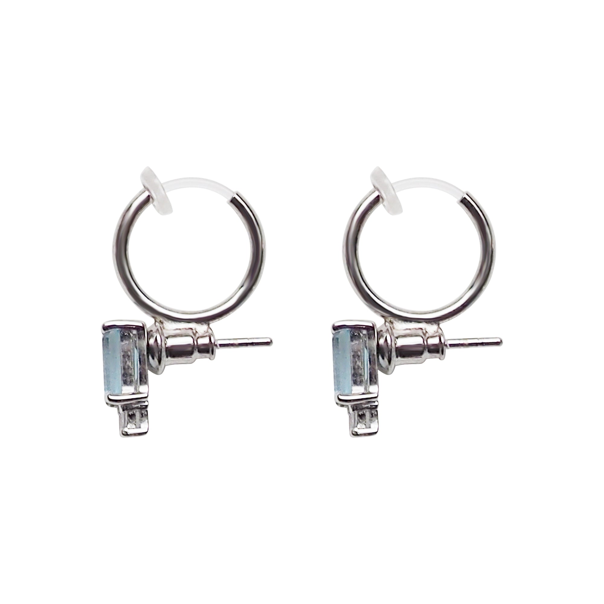 Silver Invisible Clip On Hoop Earrings Converters - Miyabi Grace