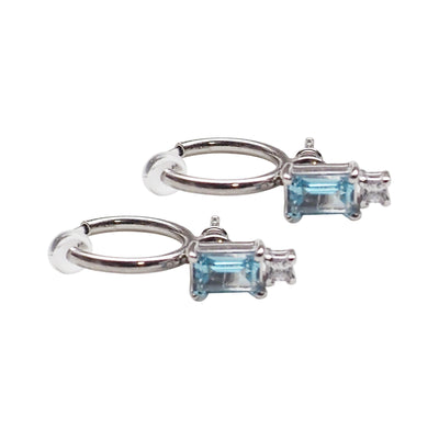 Silver Invisible Clip On Hoop Earrings Converters - Miyabi Grace