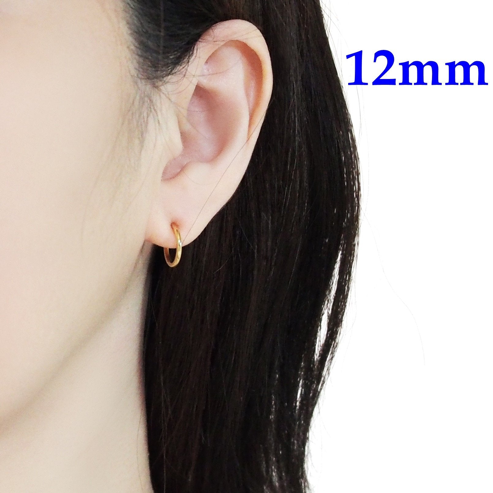 Gold 12mm 15mm Resin Clip On Hoop Earrings - Miyabi Grace