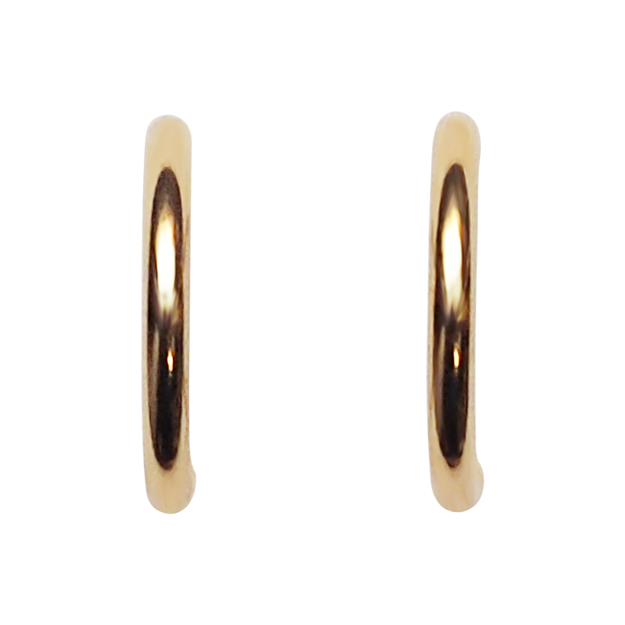 Gold 12mm 15mm Resin Clip On Hoop Earrings - Miyabi Grace