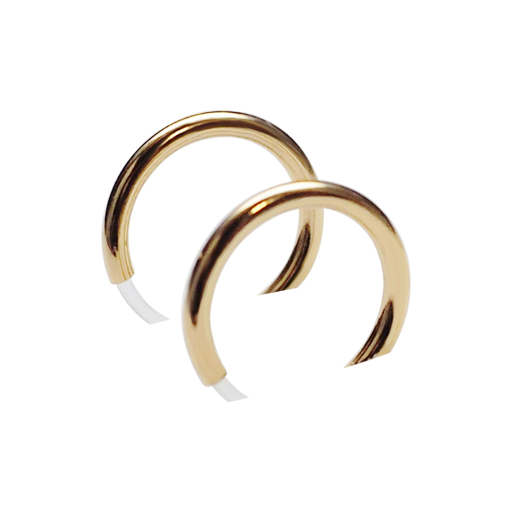 Gold 12mm 15mm Resin Clip On Hoop Earrings - Miyabi Grace