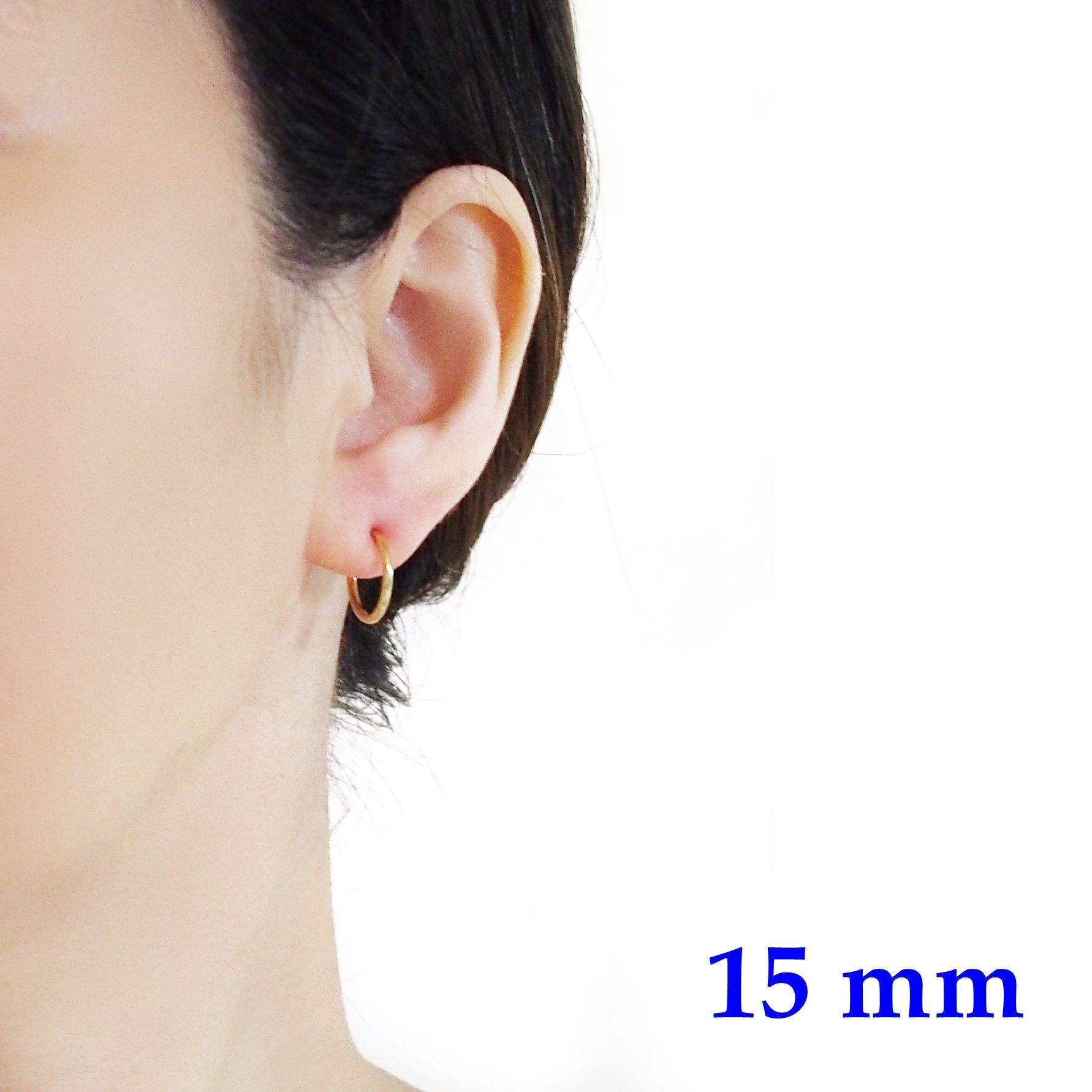 Gold 12mm 15mm Resin Clip On Hoop Earrings - Miyabi Grace