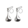 925 Sterling Silver Dangle Teardrop Invisible Clip On Earrings - Miyabi Grace