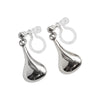 925 Sterling Silver Dangle Teardrop Invisible Clip On Earrings - Miyabi Grace