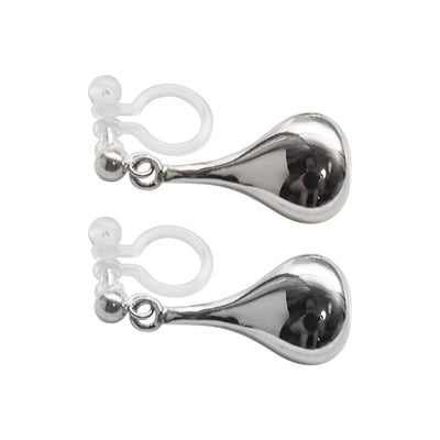 925 Sterling Silver Dangle Teardrop Invisible Clip On Earrings - Miyabi Grace