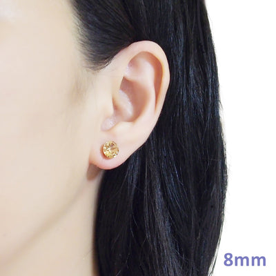 light brown topaz Swarovski crystal invisible clip on stud earrings - miyabigracejewelry.com