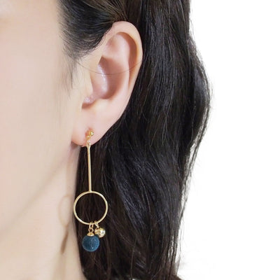 Green Velvet and Gold Ball Invisible Clip On Earrings - Miyabi Grace