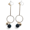 Green Velvet and Gold Ball Invisible Clip On Earrings - Miyabi Grace