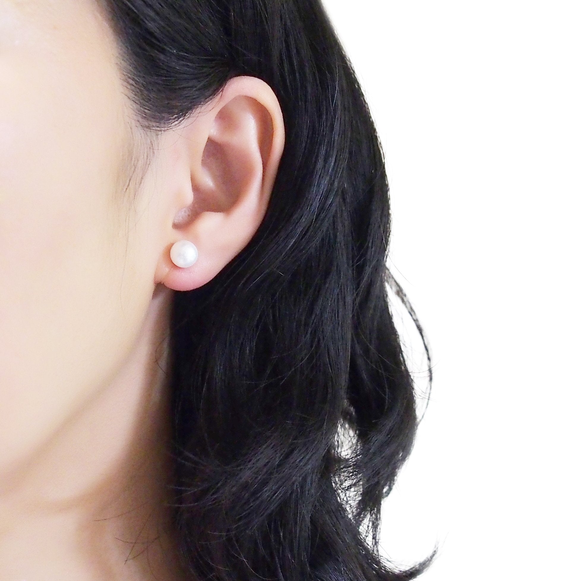 8 mm Freshwater pearl invisible clip on stud earrings - miyabigracejewelry.com