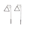 Silver Double-Sided Triangle and Bar Invisible Clip On Earrings - Miyabi Grace
