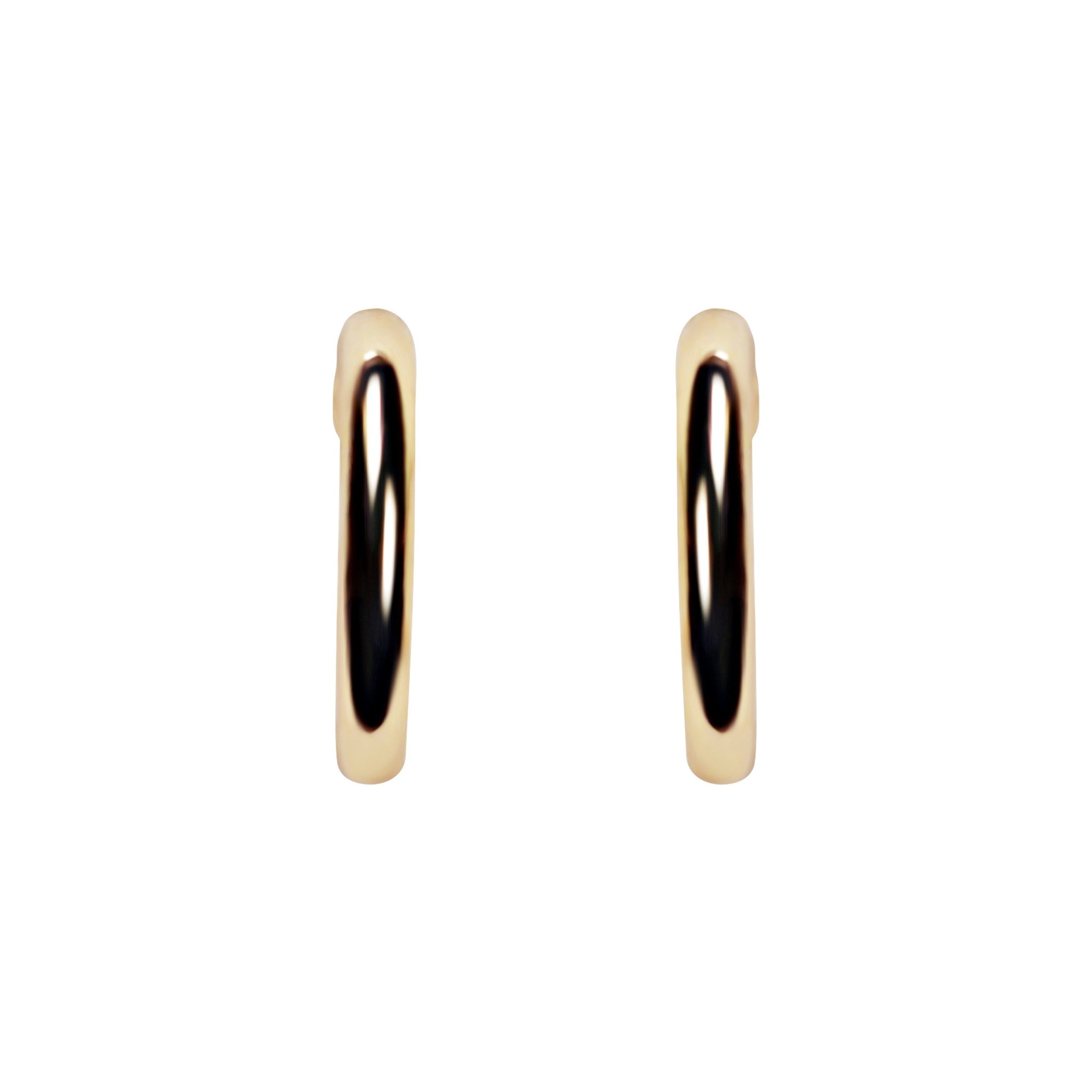 Gold 20mm Thick Hoop Clip Angle Adjustable Spiral Clip On Earrings