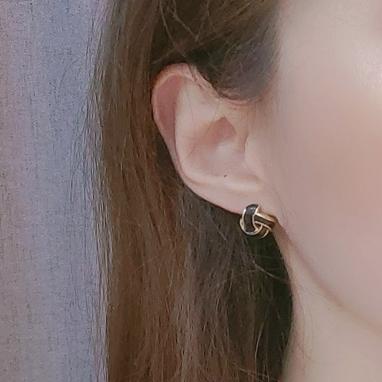 Black Knot Invisible Clip On Earrings