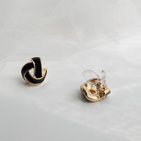Black Knot Invisible Clip On Earrings