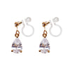 Copy of Dangle Teardrop Clear Cubic Zirconia Invisible Clip On earrings