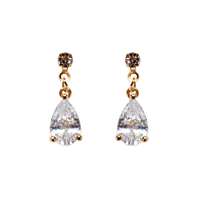 Copy of Dangle Teardrop Clear Cubic Zirconia Invisible Clip On earrings