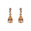 Dangle Teardrop Light Orange Cubic Zirconia Invisible Clip On earrings