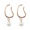 Dangle Gold White PearlEar Cuff Clip On Earrings