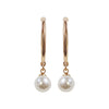 Dangle Gold White PearlEar Cuff Clip On Earrings