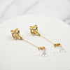 Dangle Crystal in Gold Star Invisible Clip On Earrings