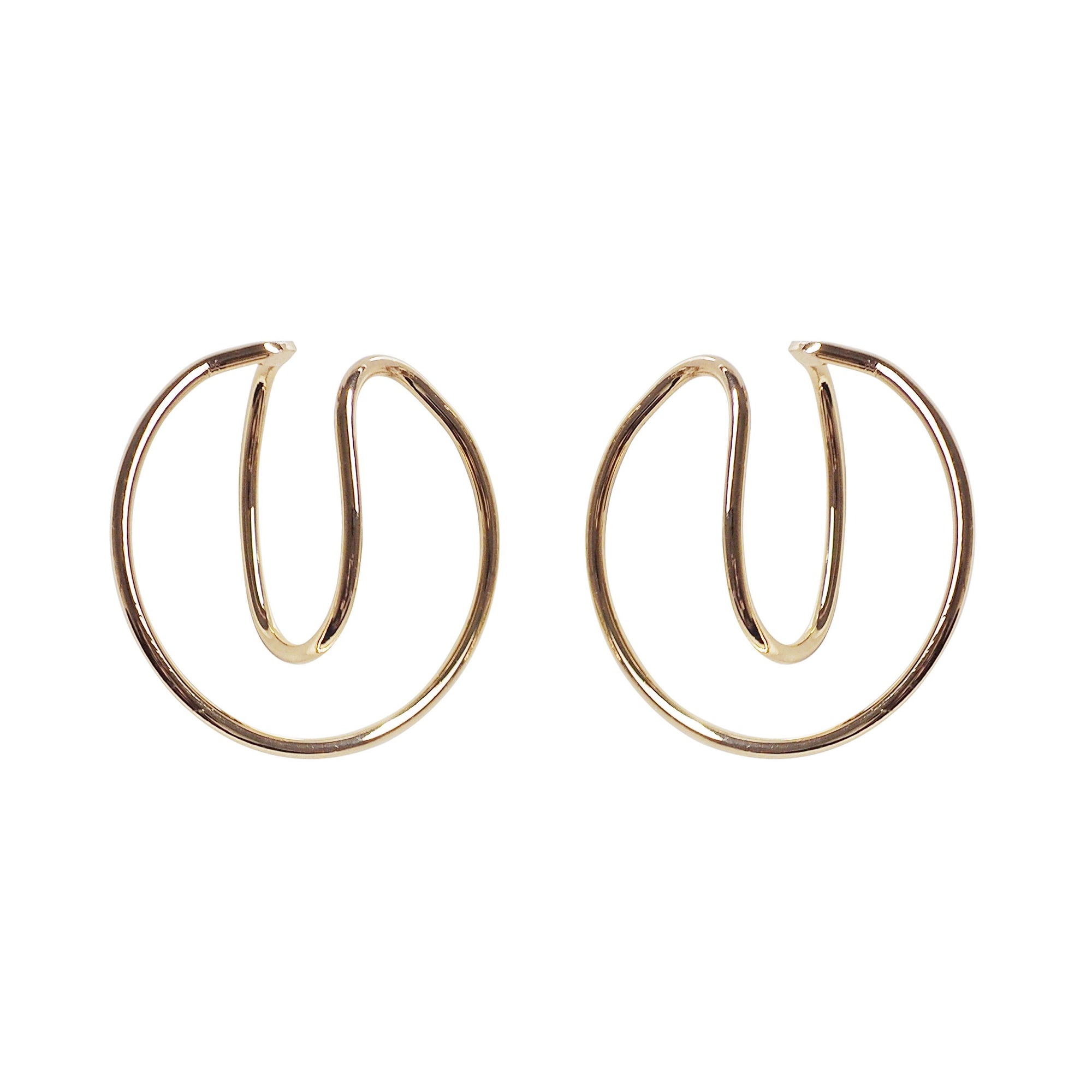 Gold Double HoopEar Cuff Clip On Earrings