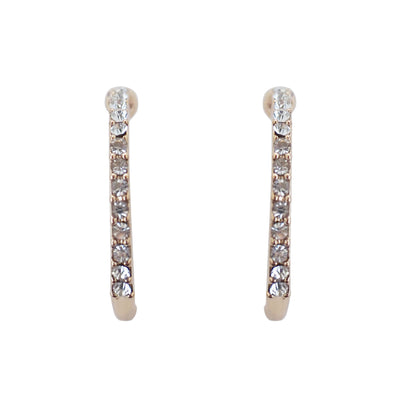 Gold Crystal Hoop Ear Cuff Clip On Earrings