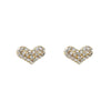 Clear Heart Crystal Rhinestone Pave Invisible Clip On Earrings