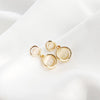 Dangle Rounded Lucent Beige Crystal Rhinsetone Invisible Clip On Earrings