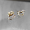 Gold Clip Angle Adjustable Clip On Earring Converters With Silicone Pad
