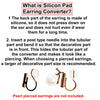 Silver Clip Angle Adjustable Spiral Clip On Earring Converters With Silicone Pad