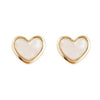 White Heart Crystal Rhinestone Invisible Clip On Earrings