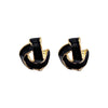 Black Knot Invisible Clip On Earrings