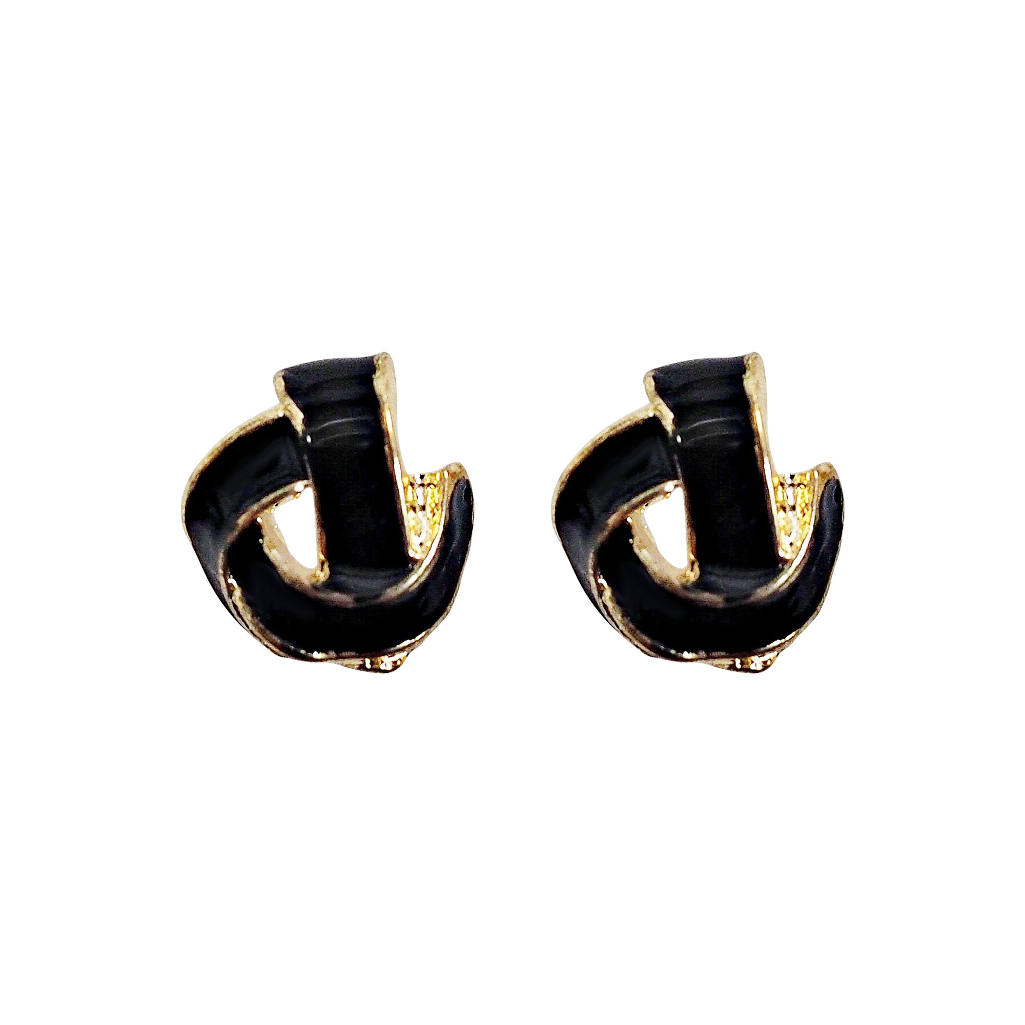 Black Knot Invisible Clip On Earrings