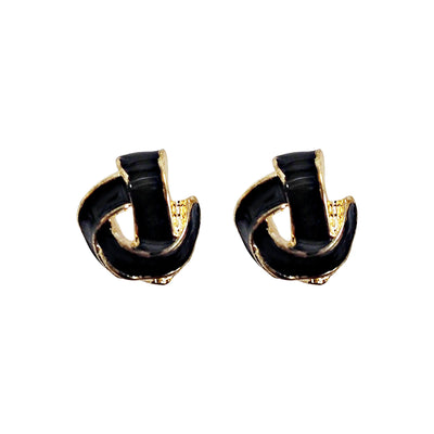 Black Knot Invisible Clip On Earrings
