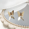 Small Butterflies Filigree Invisible Clip On Earrings