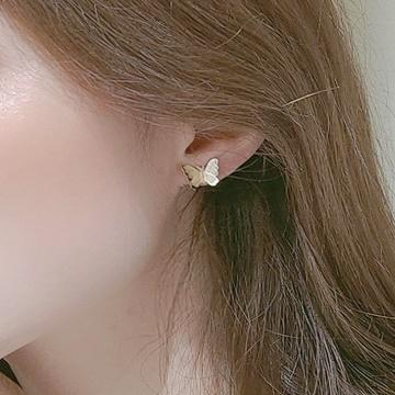 Small Butterflies Filigree Invisible Clip On Earrings