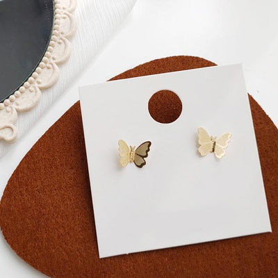 Small Butterflies Filigree Invisible Clip On Earrings