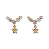 Dangle Crystal Rhinestone Star Invisible Clip On Earrings