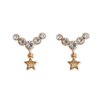 Dangle Crystal Rhinestone Star Invisible Clip On Earrings