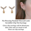 Dangle Crystal Rhinestone Star Invisible Clip On Earrings